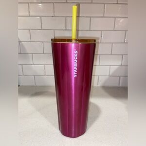 New never used pink and yellow starbucks cup